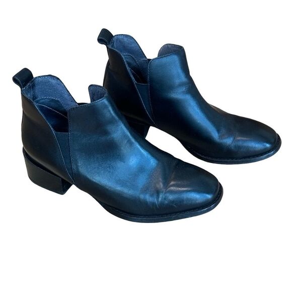 Seychelles Womens Black Leather Booties - Ankle Boots Size 6 - Picture 1 of 10